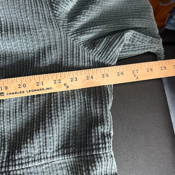 J JILL XL Wide Wale Corduroy Cozy Plush Pleated 6 Button Tunic Swing Coat Gray - Picture 3 of 14